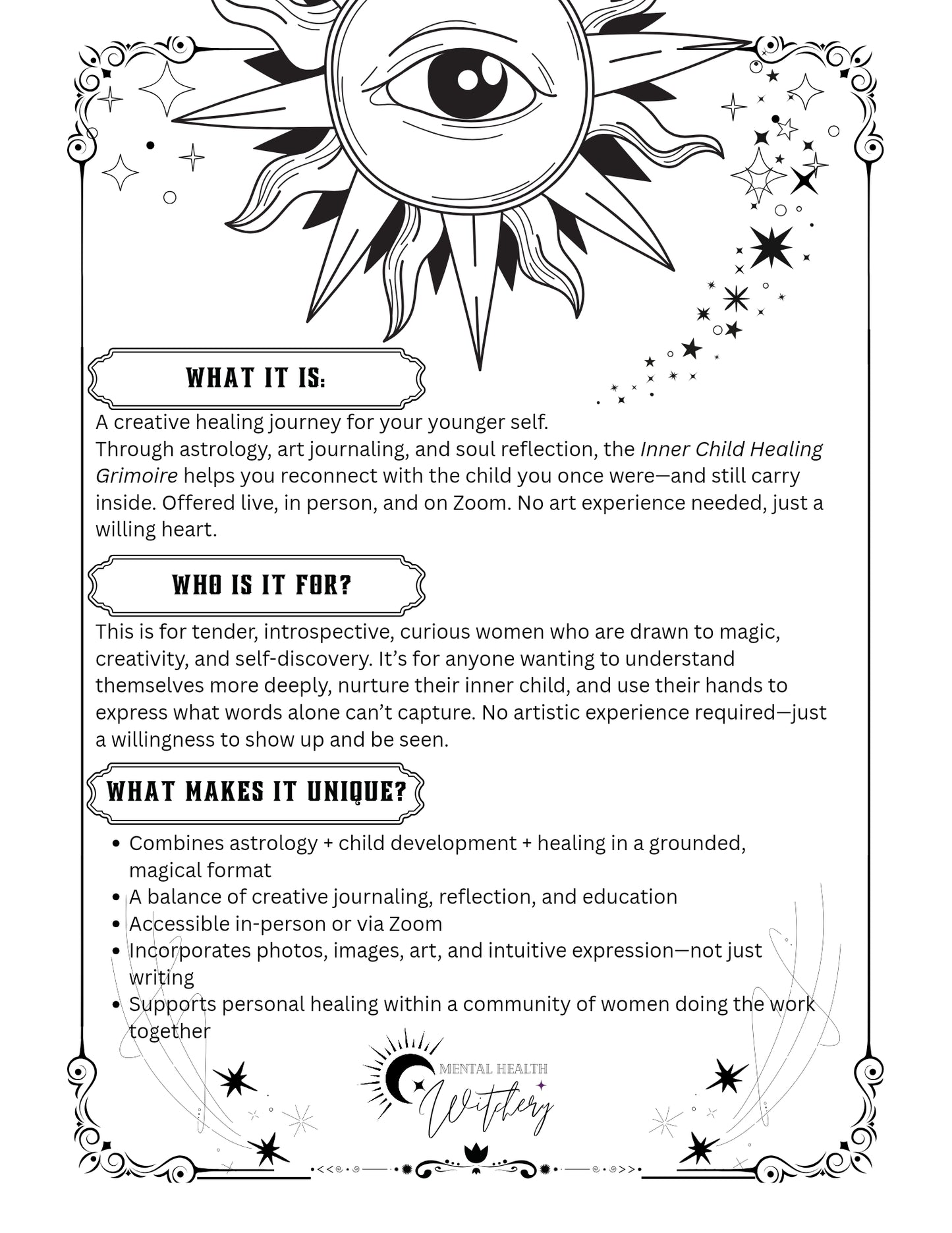Inner Child Grimoire - Drop In - please write in order instruction if zoom or in person 🩷 June 17
